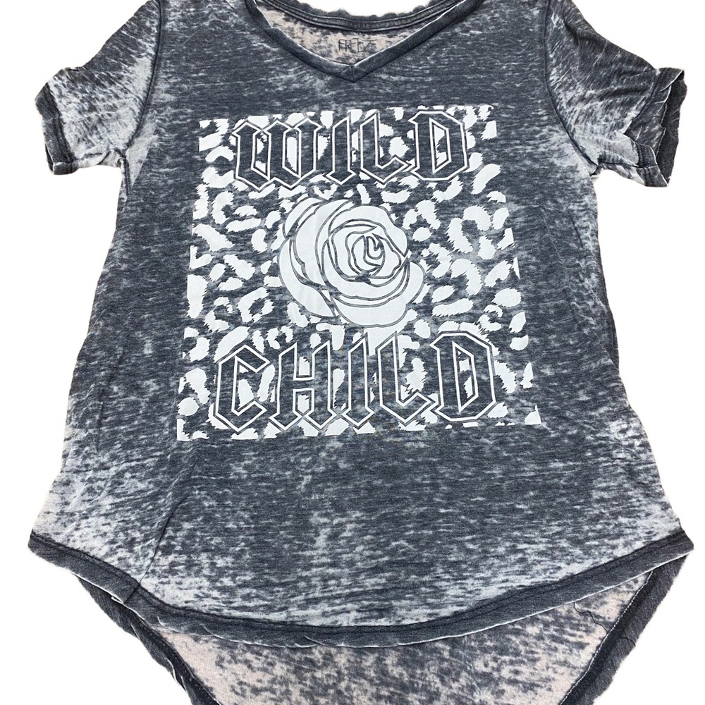 Freeze Washed Black 'Wild Child' Graphic Tee